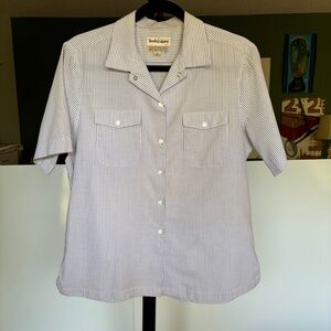 Vintage Diane Von Furstenberg: Seersucker Snap Button Blouse